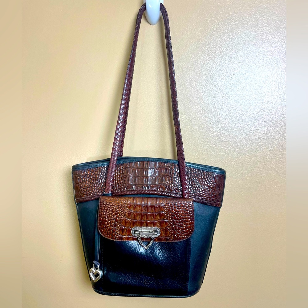 BRIGHTON Vintage Leather Shoulder
Bag. EUC